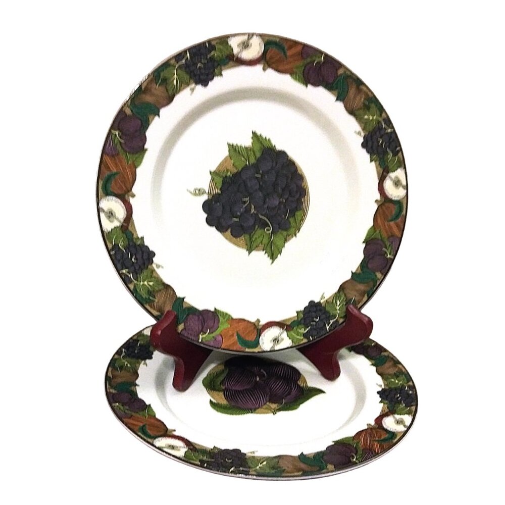 Dansk Fruit Cornucopia Lunch Plates, Cottage Style Plates  Country Kitchen